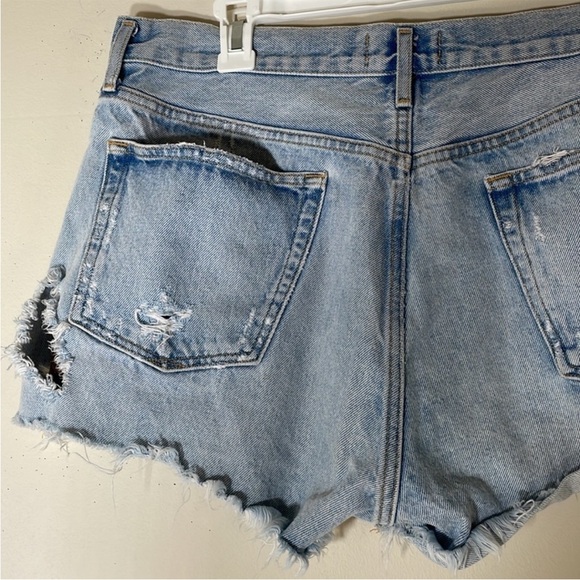NEW! AGOLDE Parker Button Fly High Waist Distressed Denim Shorts. 31. - Picture 11 of 12